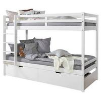 Etagenbett Finn Weiß Kiefer Massiv Mit Leiter - Weiß, MODERN, Holz (90/200cm) - MID.YOU