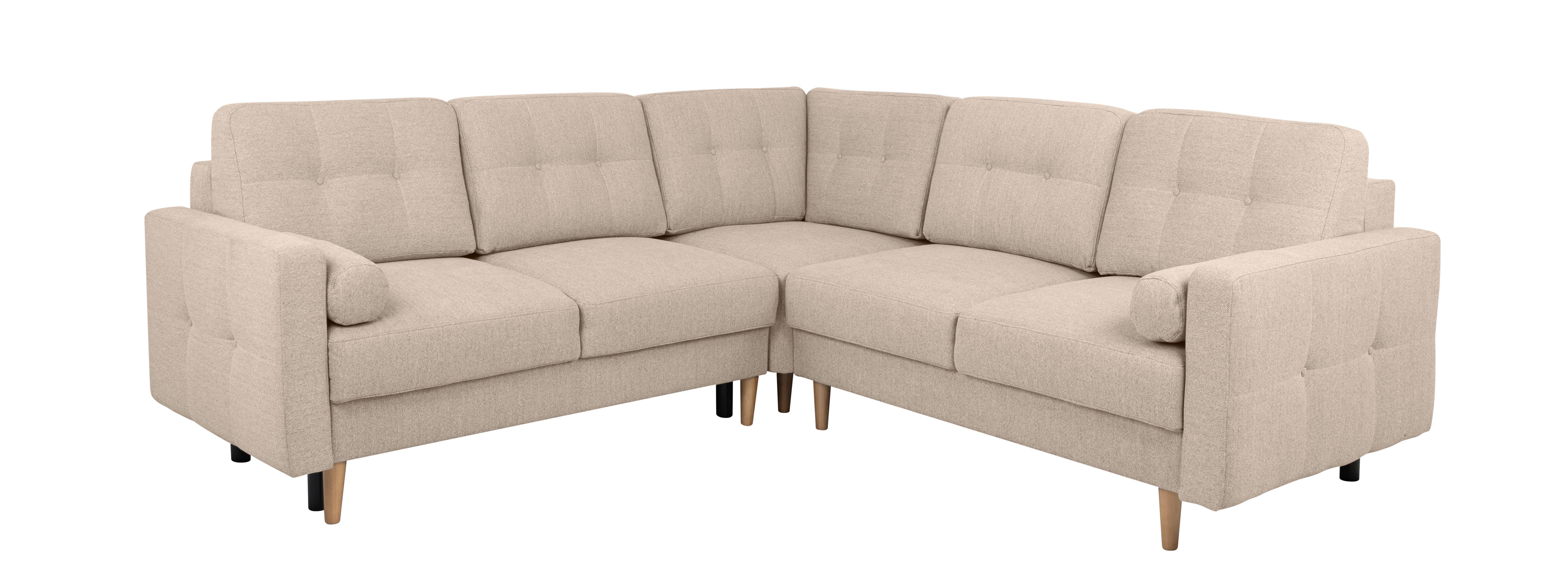 ECKSOFA Noret, Creme S: 242x242 cm - Beige/Buchefarben, Design, Textil (242/242cm) - MID.YOU