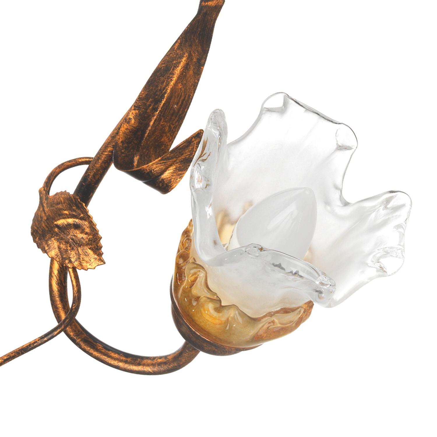 Deckenleuchte 4984/Pl2 - Bronzefarben, KONVENTIONELL, Glas/Metall (25/20/63cm)