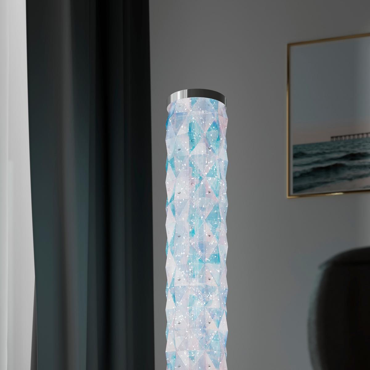 Led-es Állólámpa Chioma - krómszínű/áttetsző, Basics, műanyag (17/97,5cm) - Luca Bessoni