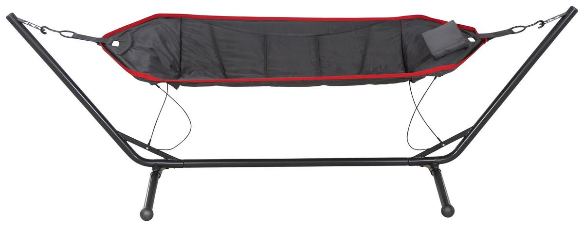 Hängematte L91048 - Dunkelgrau/Rot, KONVENTIONELL, Textil/Metall (105/104/305cm) - Siena Garden