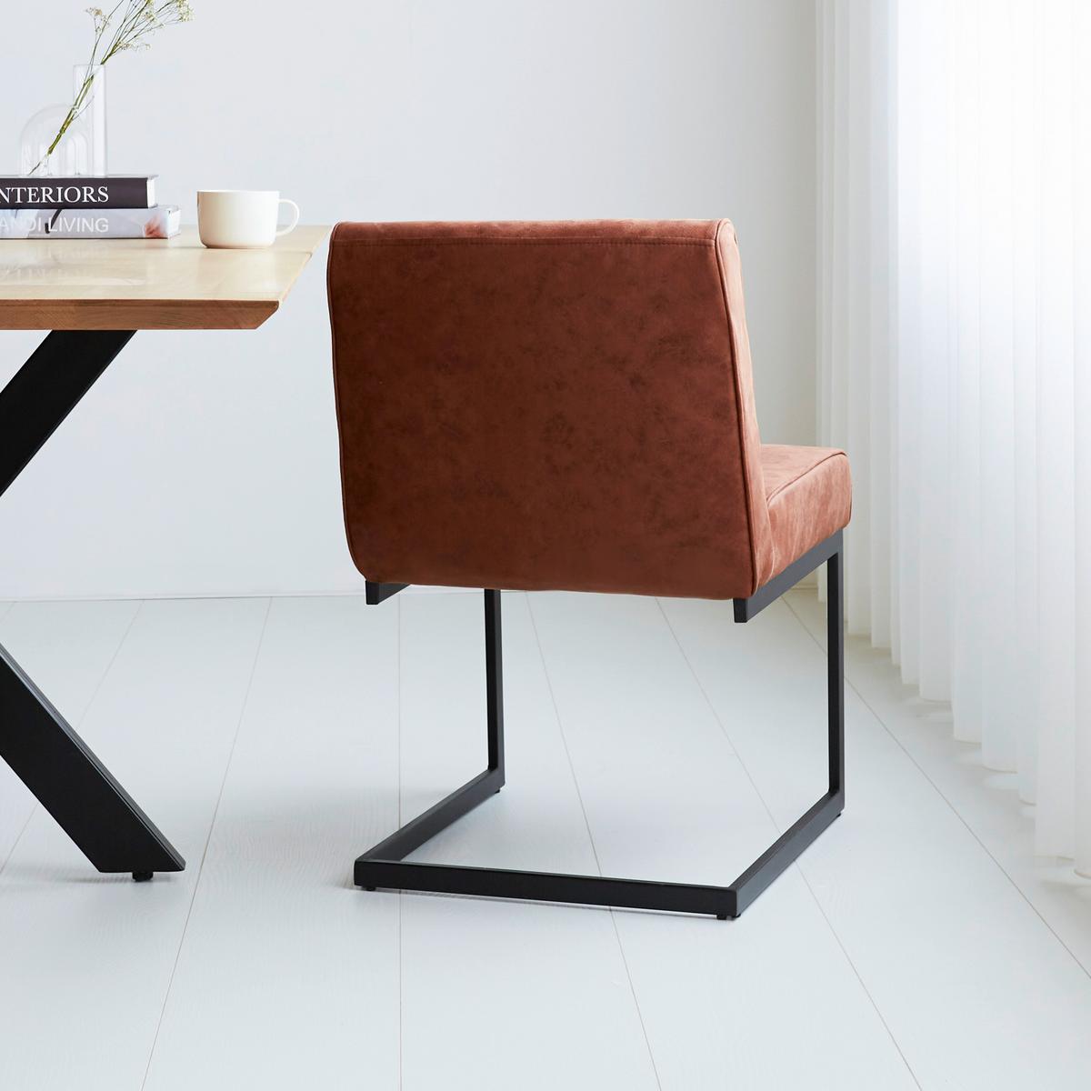 Schwingstuhl-set Benji Cognac - Cognac, KONVENTIONELL, Textil/Metall (53/81/61cm) - MID.YOU