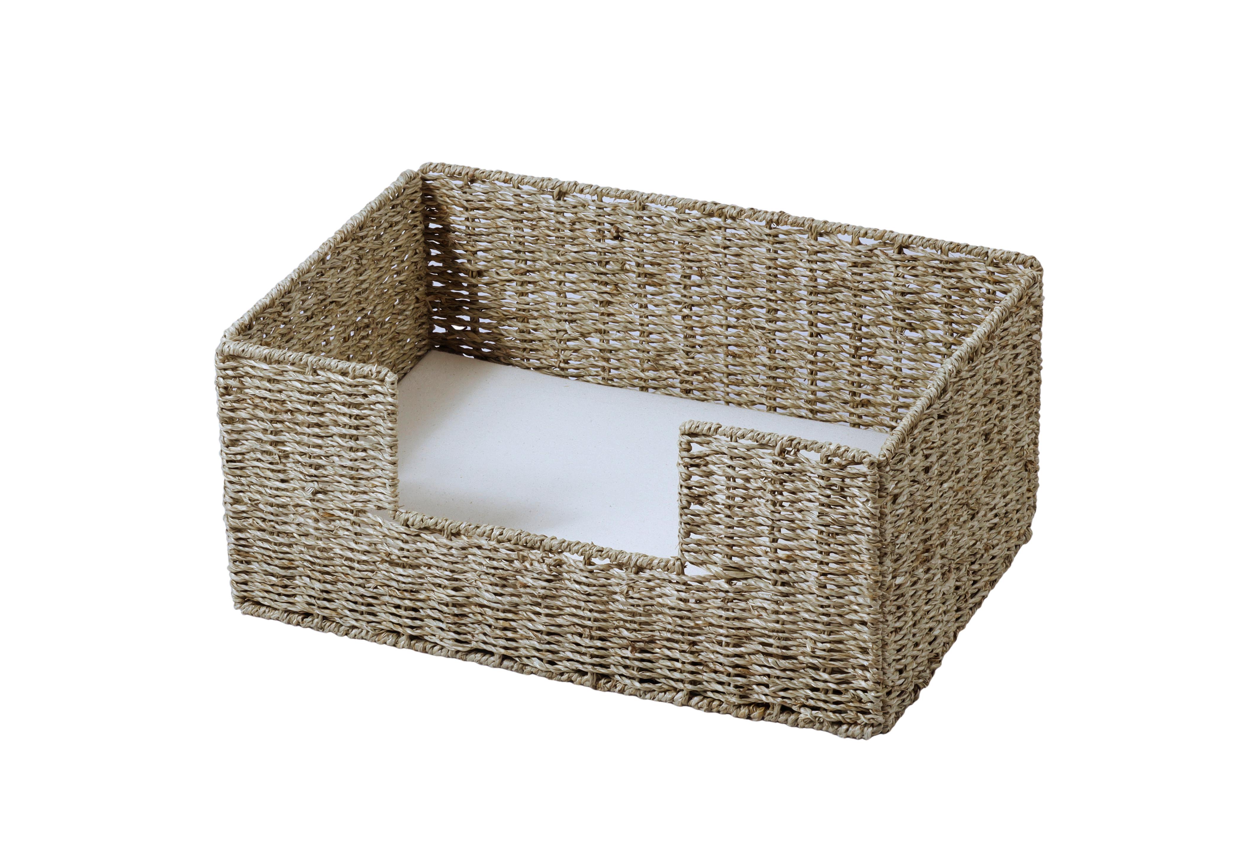 Tierkorb Naturfarben/weiß L: 44 Cm - Naturfarben/Weiß, KONVENTIONELL, Naturmaterialien (44/30/20cm)