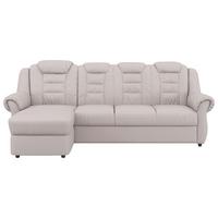 Ecksofa Boston Hellgrau Lederlook - Hellgrau/Schwarz, KONVENTIONELL, Textil (165/262cm) - Livetastic