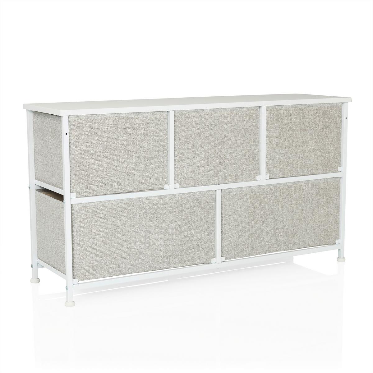 KOMODA FOLDAR - sivá/biela, Modern, textil/plast (100/55/30cm) - MID.YOU