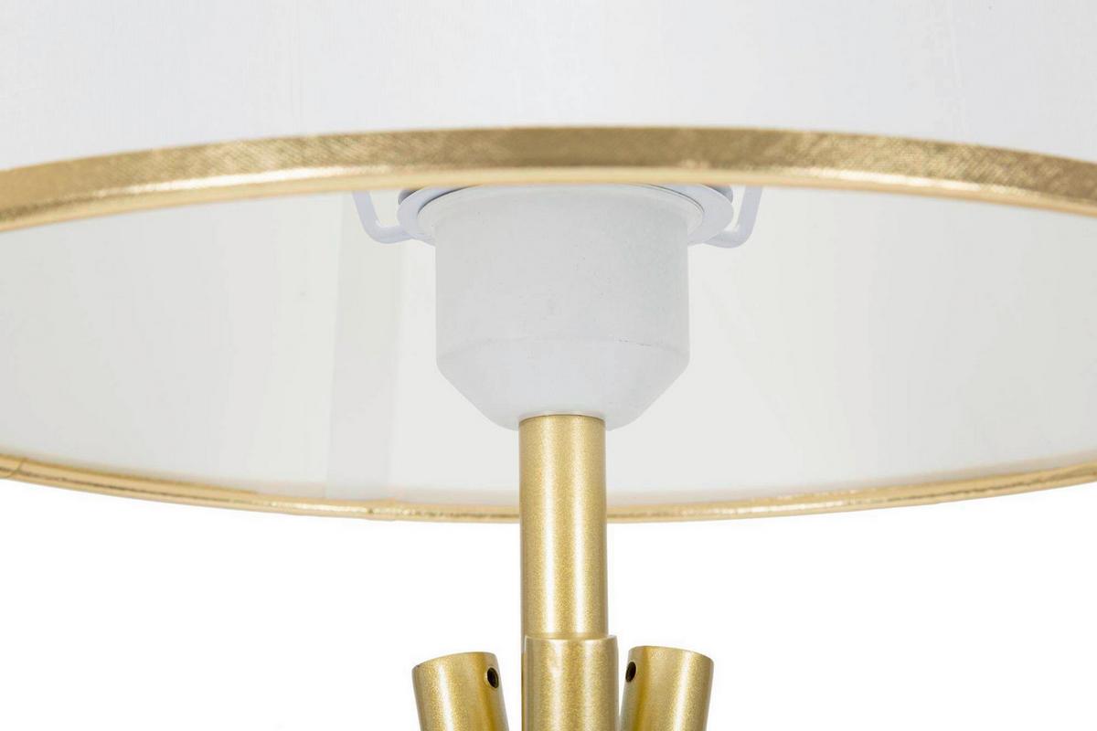 Tischleuchte Triply Weiß/Goldfarben B: 30cm - Goldfarben/Weiß, Basics, Textil/Metall (30/57/28cm)