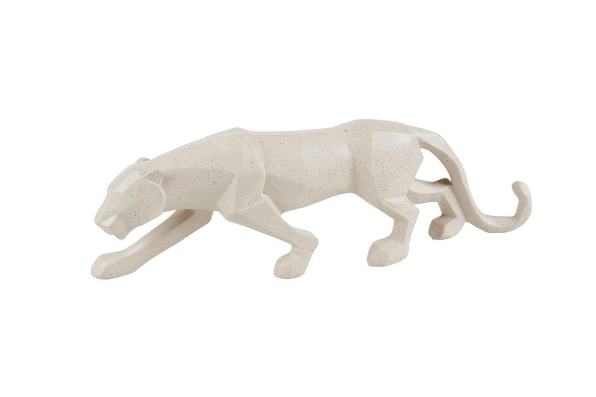Skulptur Deko Panther - Sandfarben/Schwarz, LIFESTYLE, Kunststoff (43/7/14cm)