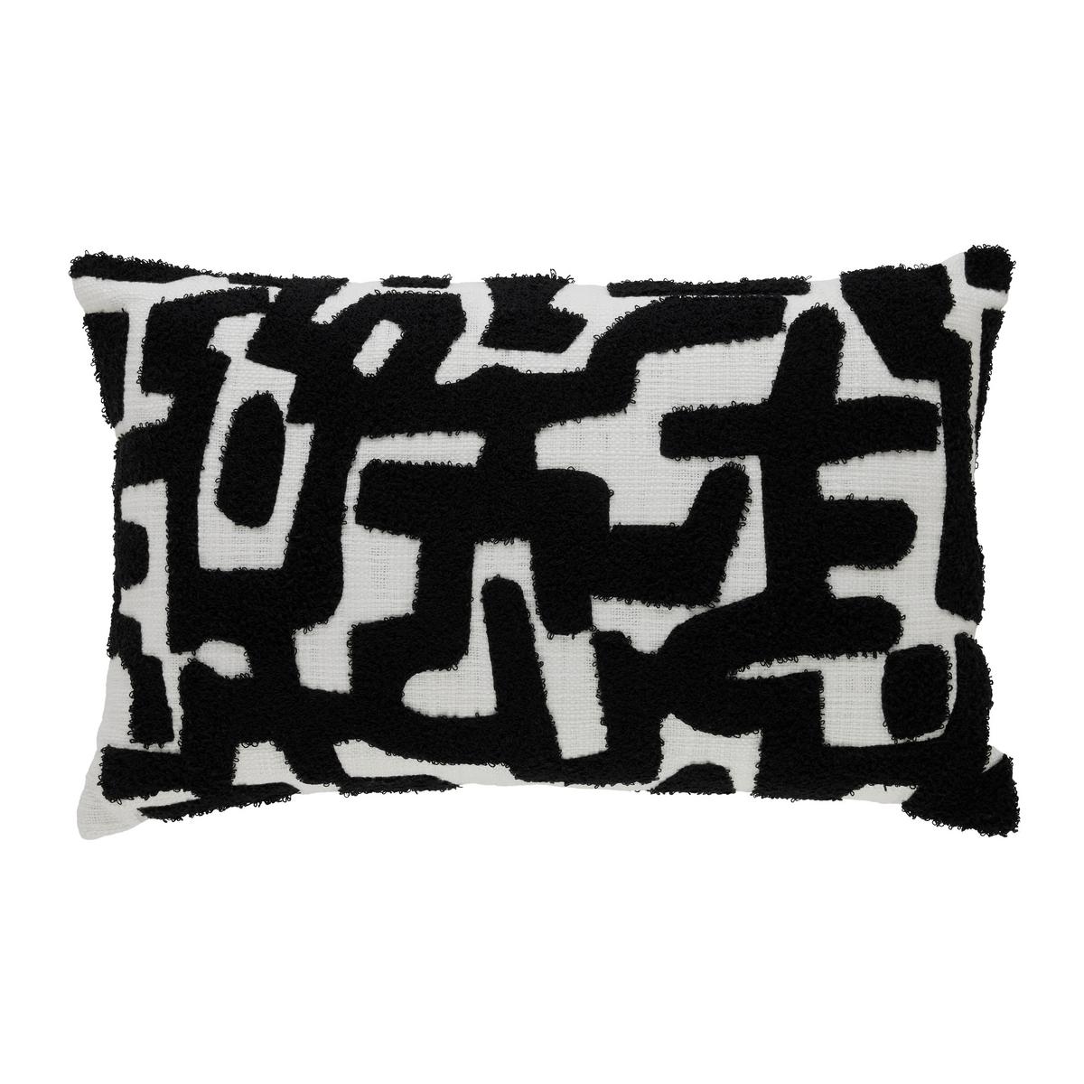 Dekorační polštář Silva, 30/50cm, bílá/černá - bílá/černá, Moderní, textil (30/50cm) - Modern Living