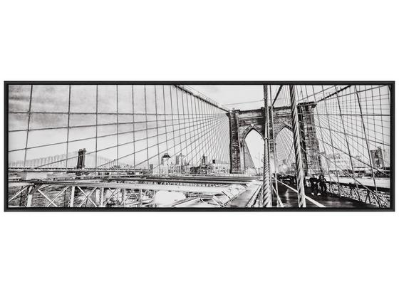 Keilrahmenbild Brooklyn Bridge - Silberfarben/Schwarz, MODERN, Holz/Kunststoff (120/40/3,5cm) - Luca Bessoni Keilrahmenbild Brooklyn Bridge - Silberfarben/Schwarz, MODERN, Holz/Kunststoff (120/40/3,5cm) - Luca Bessoni