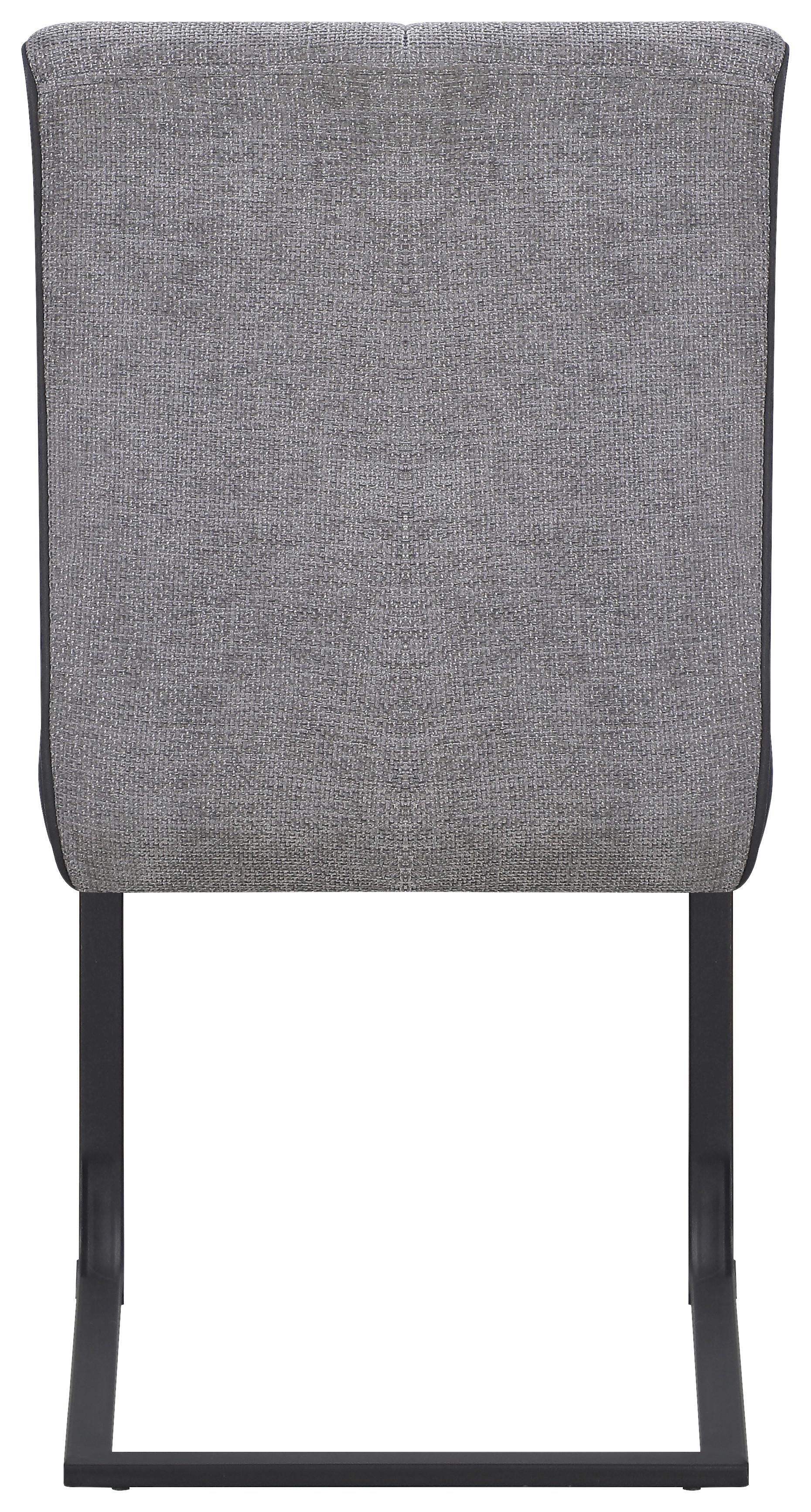 Schwingstuhl Pag - Hellgrau/Schwarz, KONVENTIONELL, Textil/Metall (49/91/60cm) - MID.YOU