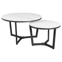 COUCHTISCHSET IVAN - Schwarz/Weiß, KONVENTIONELL, Stein/Metall (68,5/68,5/43cm) - MID.YOU