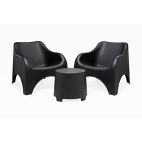 Gartenmöbel Set 3-tlg Cloud Kunststoff - Anthrazit, MODERN, Kunststoff (79,5/81/78cm)