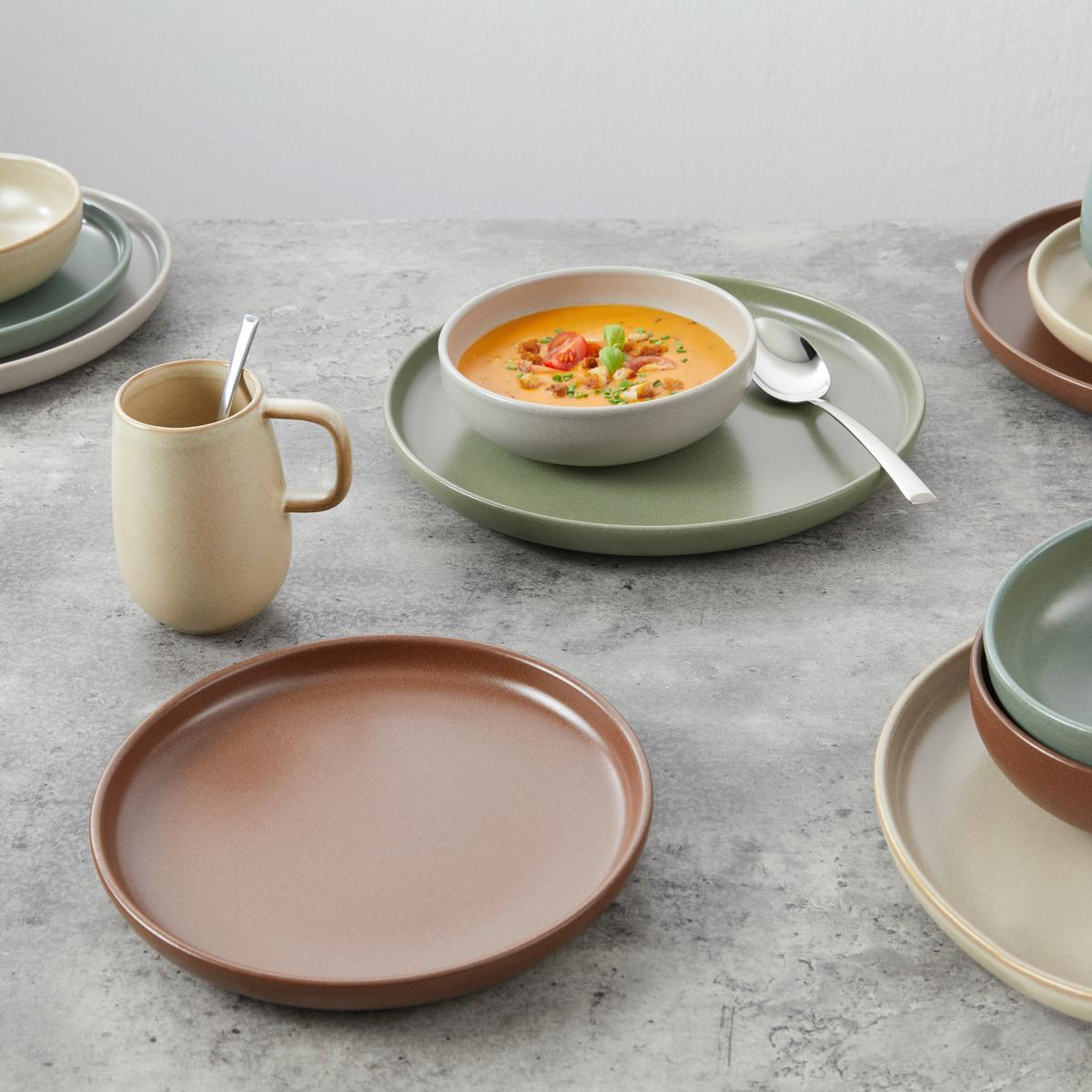 Kombiservice Uno Keramik 4 Personen Geschirr Set - Multicolor, MODERN, Keramik (40,5/37/49,5cm) - Creatable