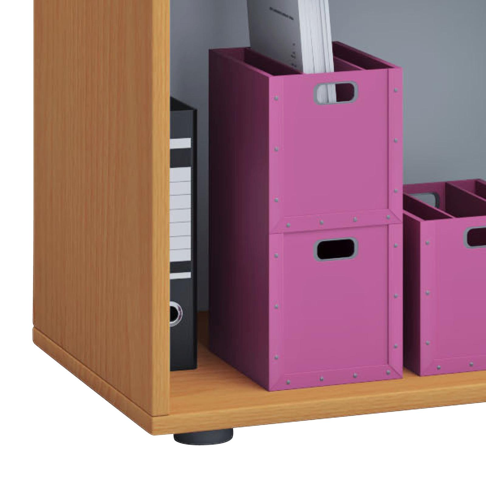Aktenregal Lona XXL Buche Dekor B: 70 cm - Buchefarben/Schwarz, Basics, Holzwerkstoff (70/178/37cm) - MID.YOU