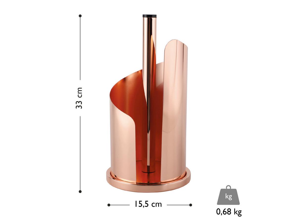 Küchenrollenhalter Edelstahl Kupferfarben Rutschfest - Kupferfarben, Basics, Metall (15,5/33cm) - Echtwerk