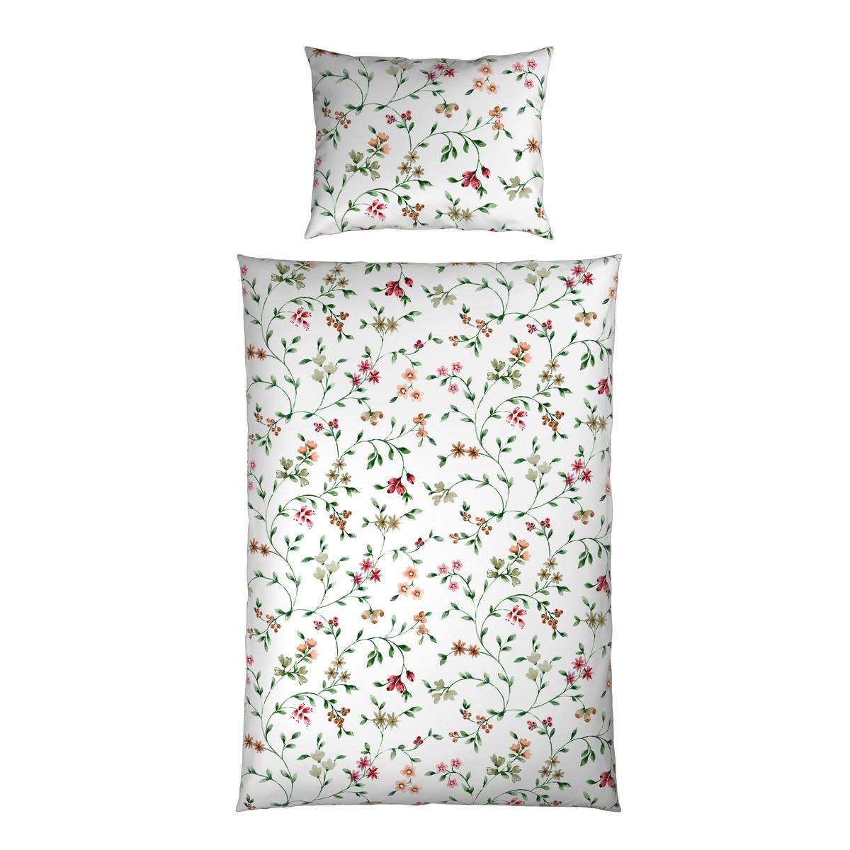 Bettwäsche Antonia - Rostfarben/Grün, ROMANTIK / LANDHAUS, Textil - James Wood