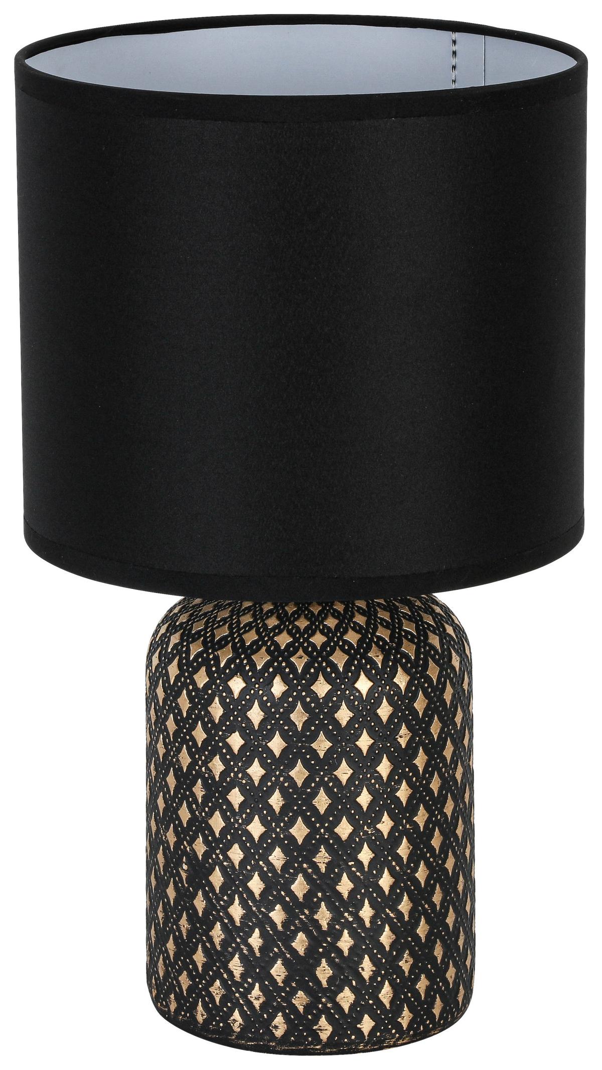 STOLNÁ LAMPA LIPZ - čierna/zlatá, Konventionell, kov/textil (18/31cm) - Mömax