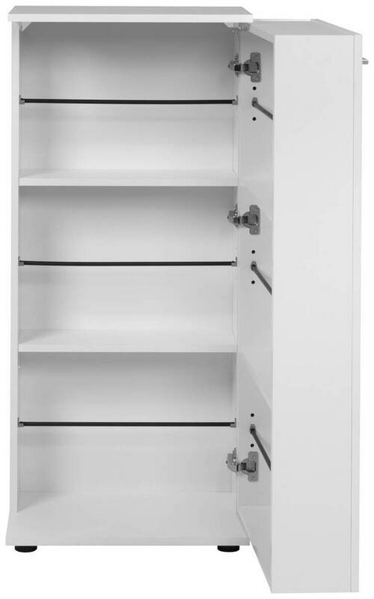 Schuhschrank Satos 02b - Schwarz/Weiß, Design, Holzwerkstoff (50/110/34cm) - MID.YOU