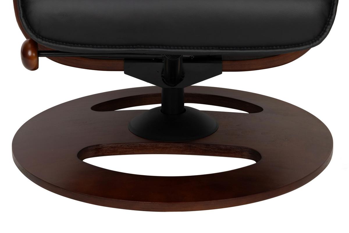 Relaxsessel Calm Schwarz B: 76 Cm - Walnussfarben/Schwarz, Basics, Leder/Holz (76/106/90cm) - Livetastic