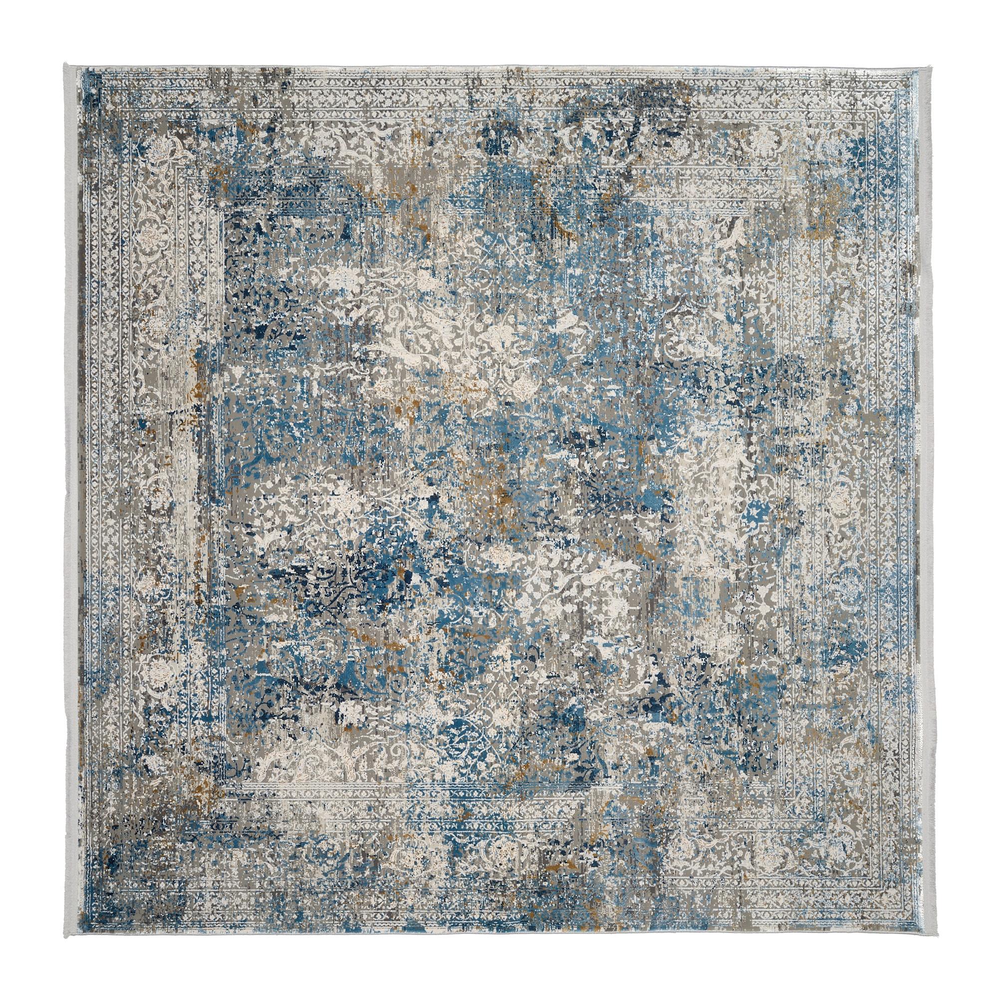 Webteppich Avignon Multicolor 200x200 cm - Blau/Grau, Design, Textil (200/200cm) - Dieter Knoll