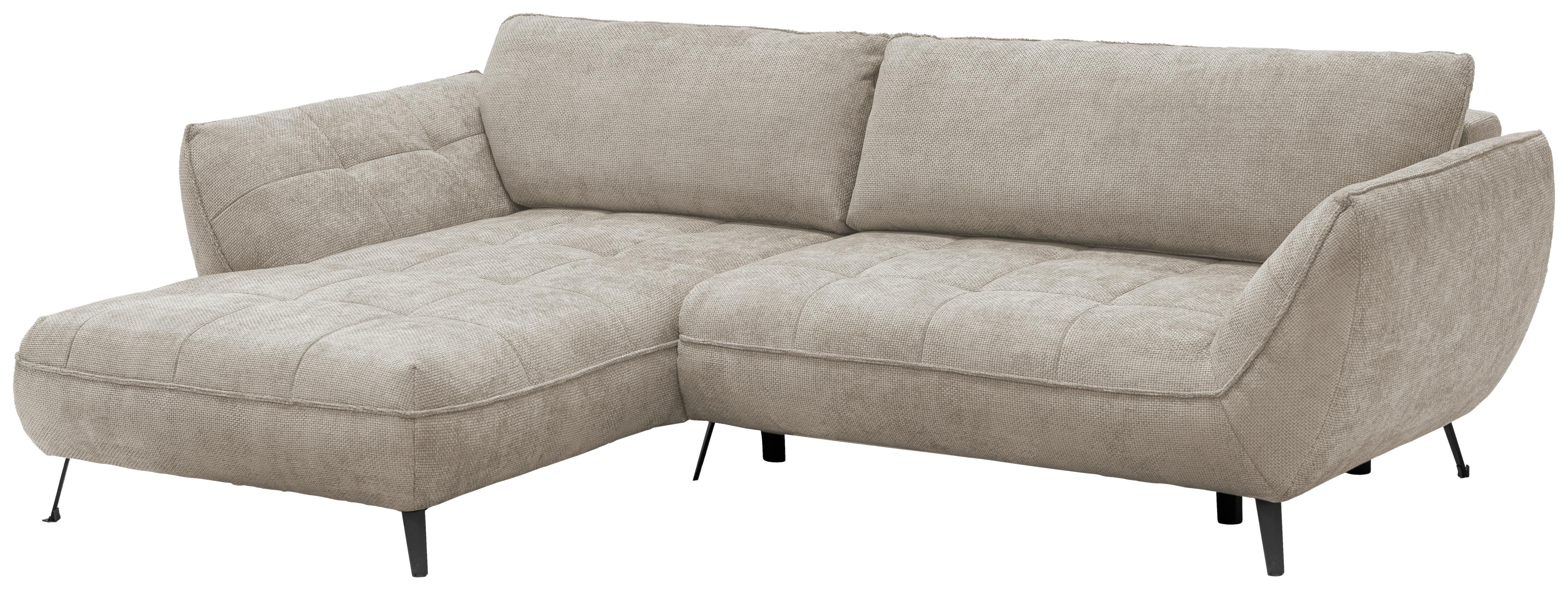 Ecksofa Samoa Sandfarben S: 187x282 cm - Sandfarben/Schwarz, Design, Textil (187/282cm) - Livetastic