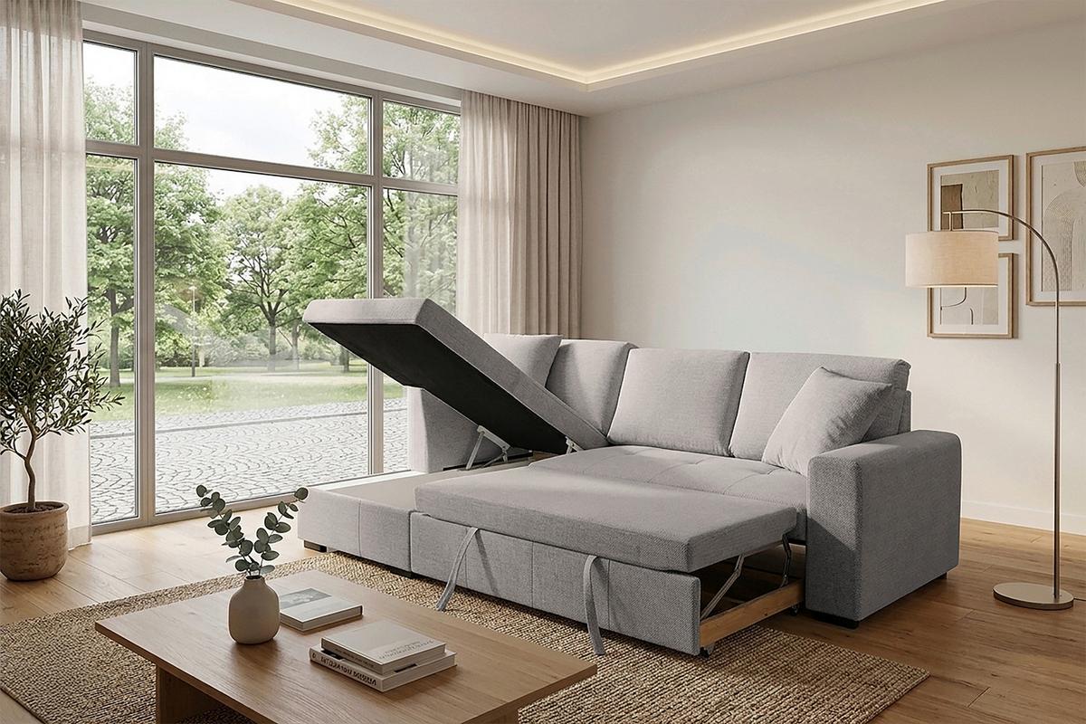 Ecksofa Lukas Graubraun S: 158x239 Cm - Graubraun, Trend, Textil (158/239cm)