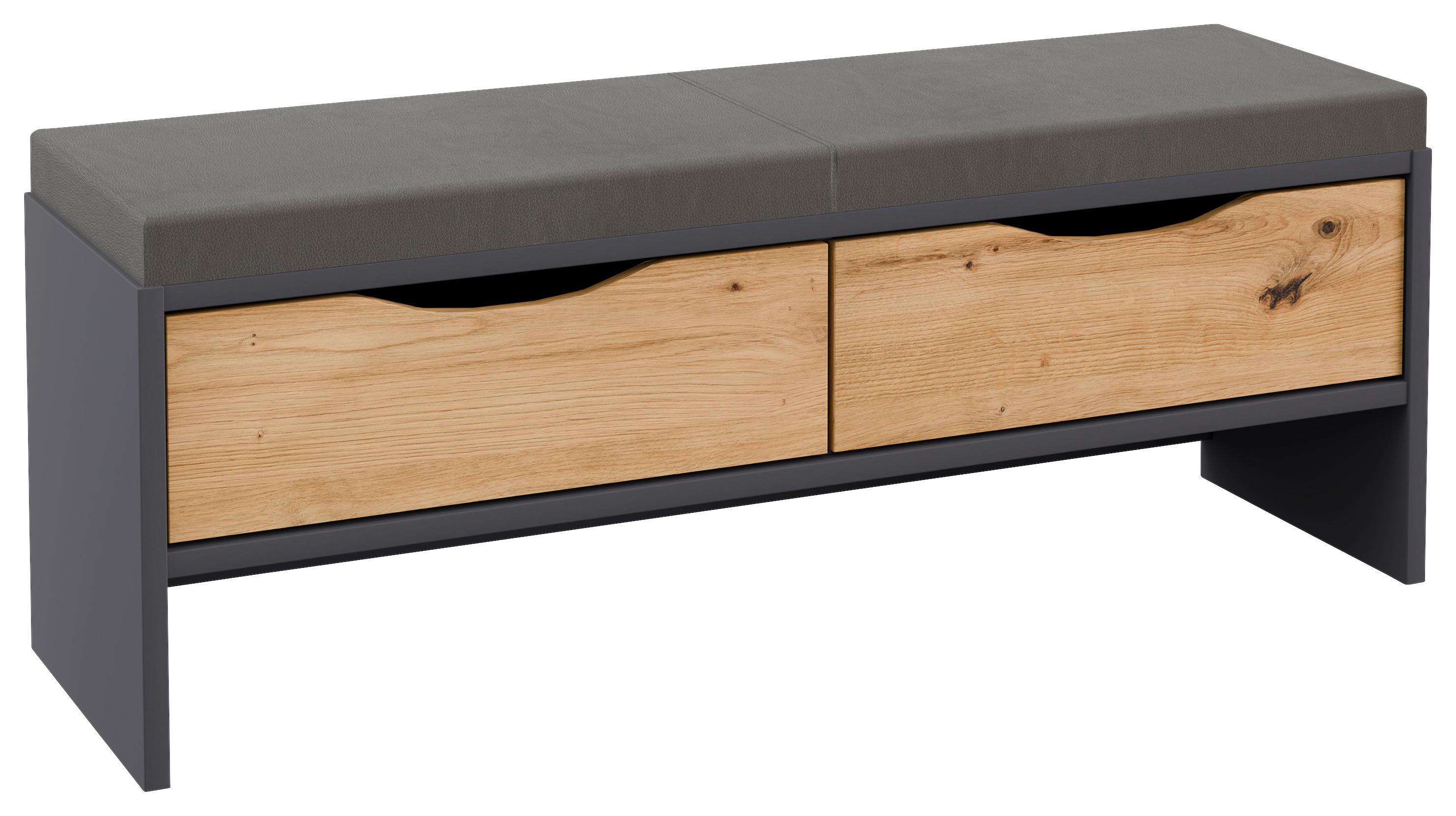 LAVICE K POSTELI KARPO - šedá/dub artisan, Moderní, kompozitní dřevo (125/47/37cm)
