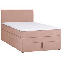 Boxspringbett mit Bettkasten 120x200 Wickie - Schwarz/Rosa, KONVENTIONELL, Holz/Textil (120/200cm)