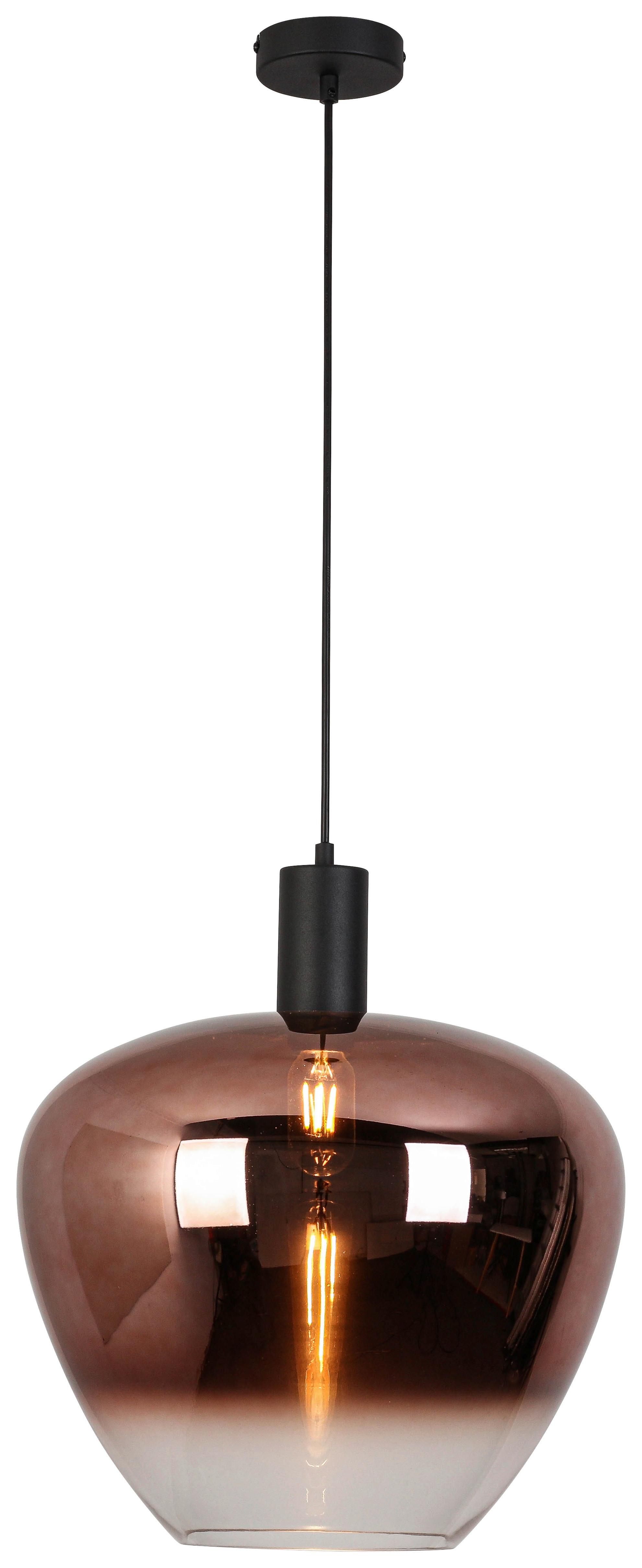 Hängeleuchte Nele - Schwarz/Kupferfarben, MODERN, Glas/Kunststoff (40/120cm) - James Wood