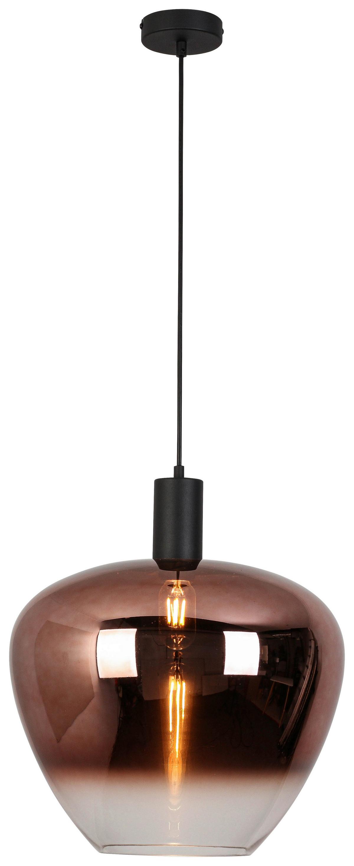 Hängeleuchte Nele - Schwarz/Kupferfarben, MODERN, Glas/Kunststoff (40/120cm) - James Wood