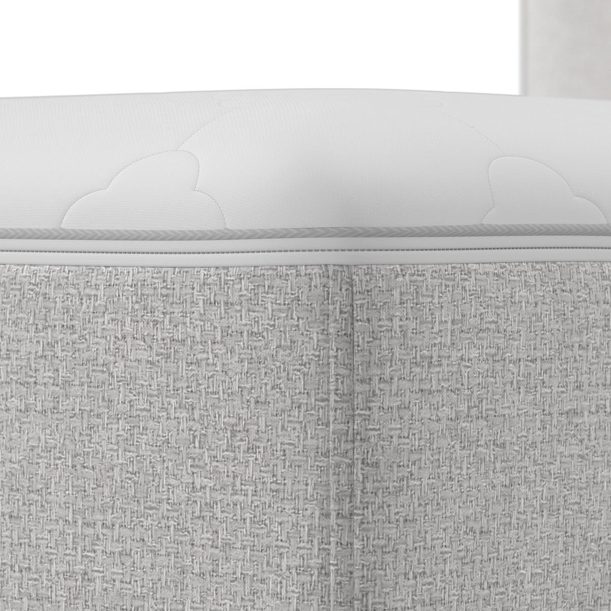 Boxspringová postel MARCO 140x200, světle šedá - černá/světle šedá, Moderní, dřevo/textil (140/200cm) - Bessagi Home