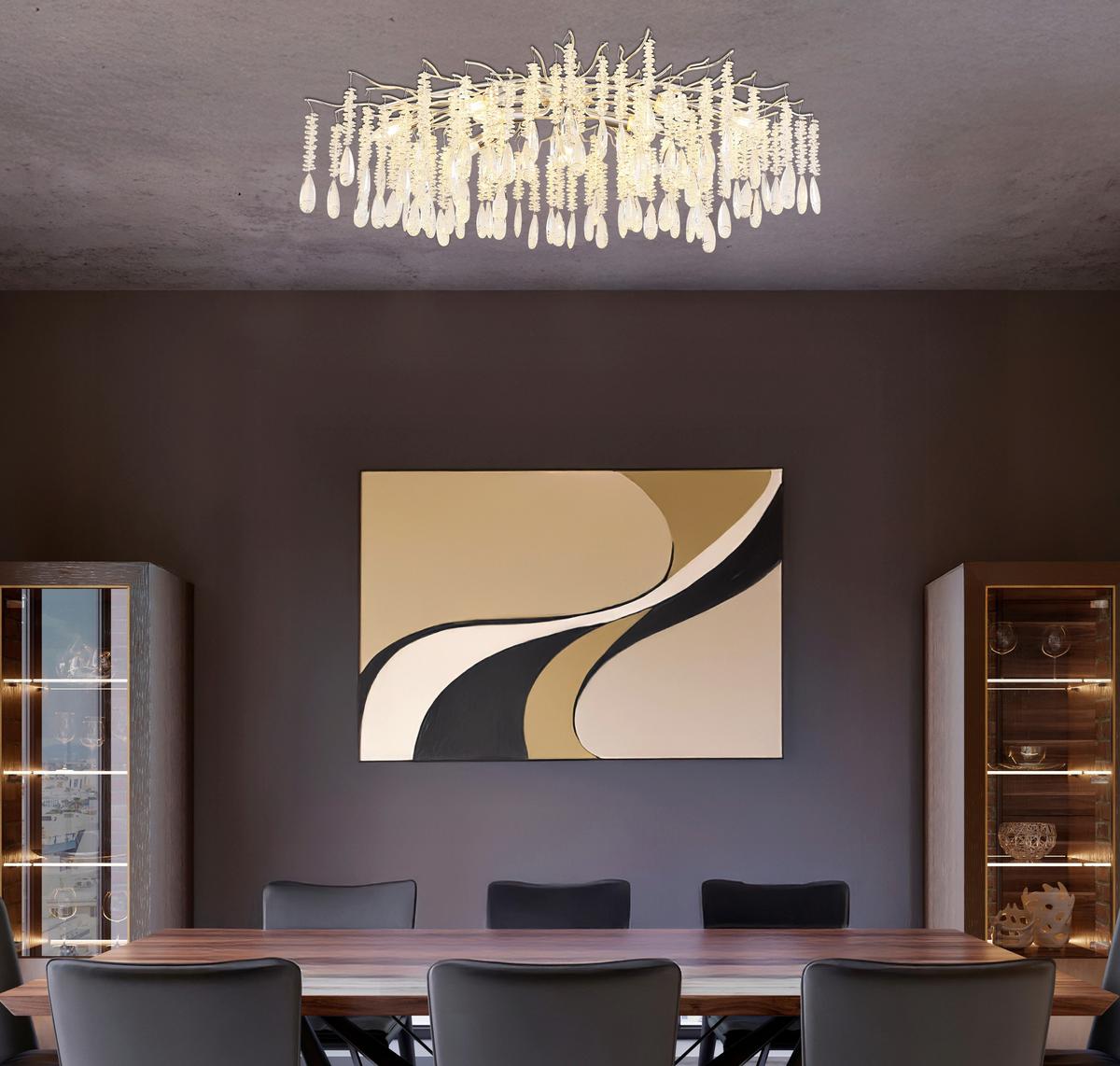 Deckenleuchte Exkl. E14, 40w - Klar/Silberfarben, Design, Glas/Metall (100/55/45cm) - Globo