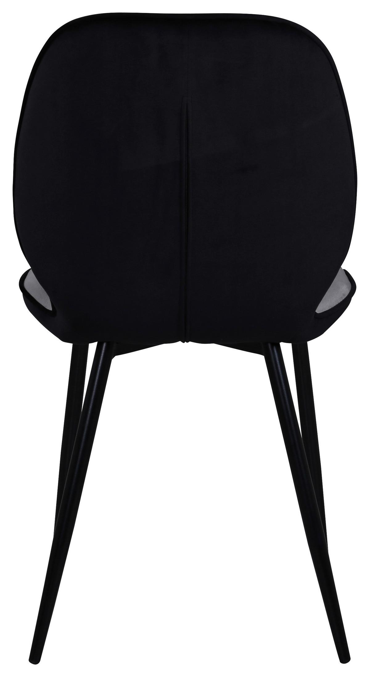 Stuhl-set Emma - Hellgrau/Schwarz, Design, Textil/Metall (47/89/57cm) - Livetastic