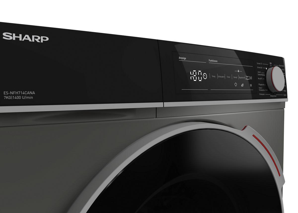 Waschmaschine Es-Nfh714cana 7 Kg 1400 U/Min - Grau, Basics (59,7/84,5/52,7cm) - Sharp