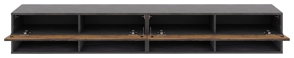 Lowboard Derby 280 - Alteiche/Dunkelgrau, Design, Holzwerkstoff (280/31,5/32,5cm) - Livetastic