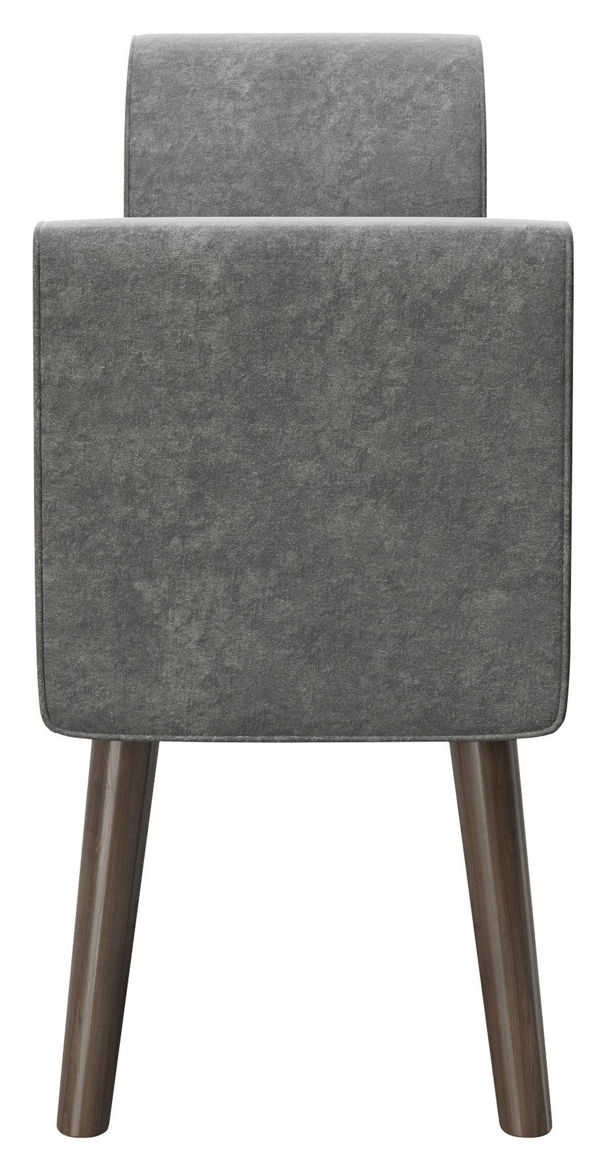 Hockerbank Tiffany Samt Anrhrazit H: 54,50 Cm - Anthrazit/Walnussfarben, MODERN, Textil (92,7/54,5/30cm) - Playboy
