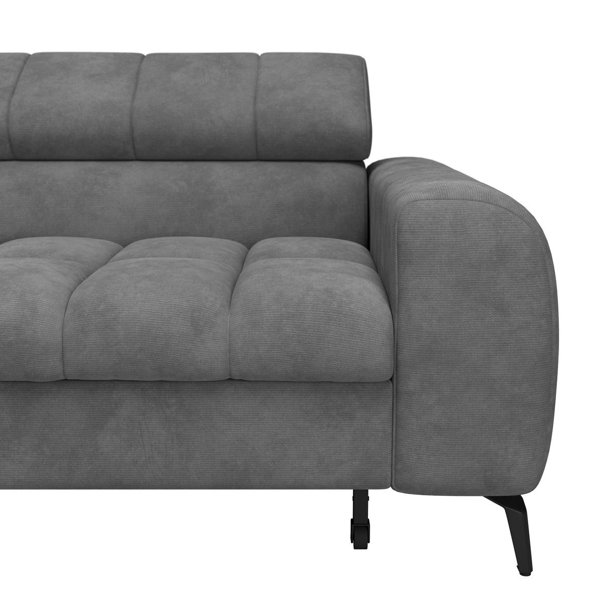 Ecksofa Volk Links New Dunkelgrau, S: 203x261 cm - Dunkelgrau/Schwarz, Trend, Kunststoff/Textil (203/261cm)