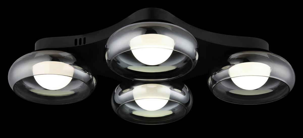 LED-Deckenleuchte Memory-Funktion - Schwarz/Weiß, Design, Glas/Kunststoff (65/46/10cm) - Globo