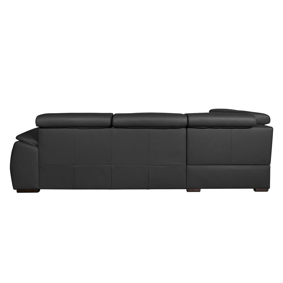 Ecksofa City Schwarz B: 211x265 Cm - Wengefarben/Schwarz, Design, Leder (211/265cm) - Livetastic