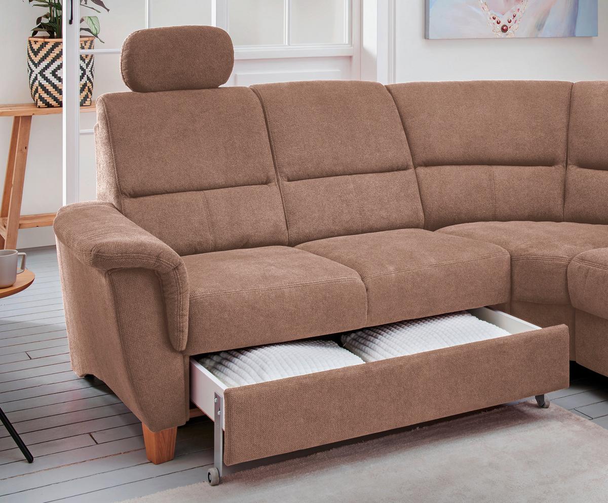 Ecksofa Parole Hellbraun S:238/241 cm - Wildeiche/Hellbraun, KONVENTIONELL, Textil (238/241cm) - Livetastic