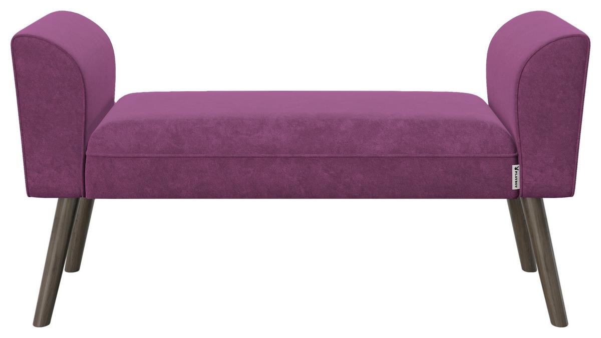 Hockerbank Tiffany Samt Lila B: 54,5 Cm - Lila/Walnussfarben, MODERN, Textil (92,7/54,50/30cm) - Playboy