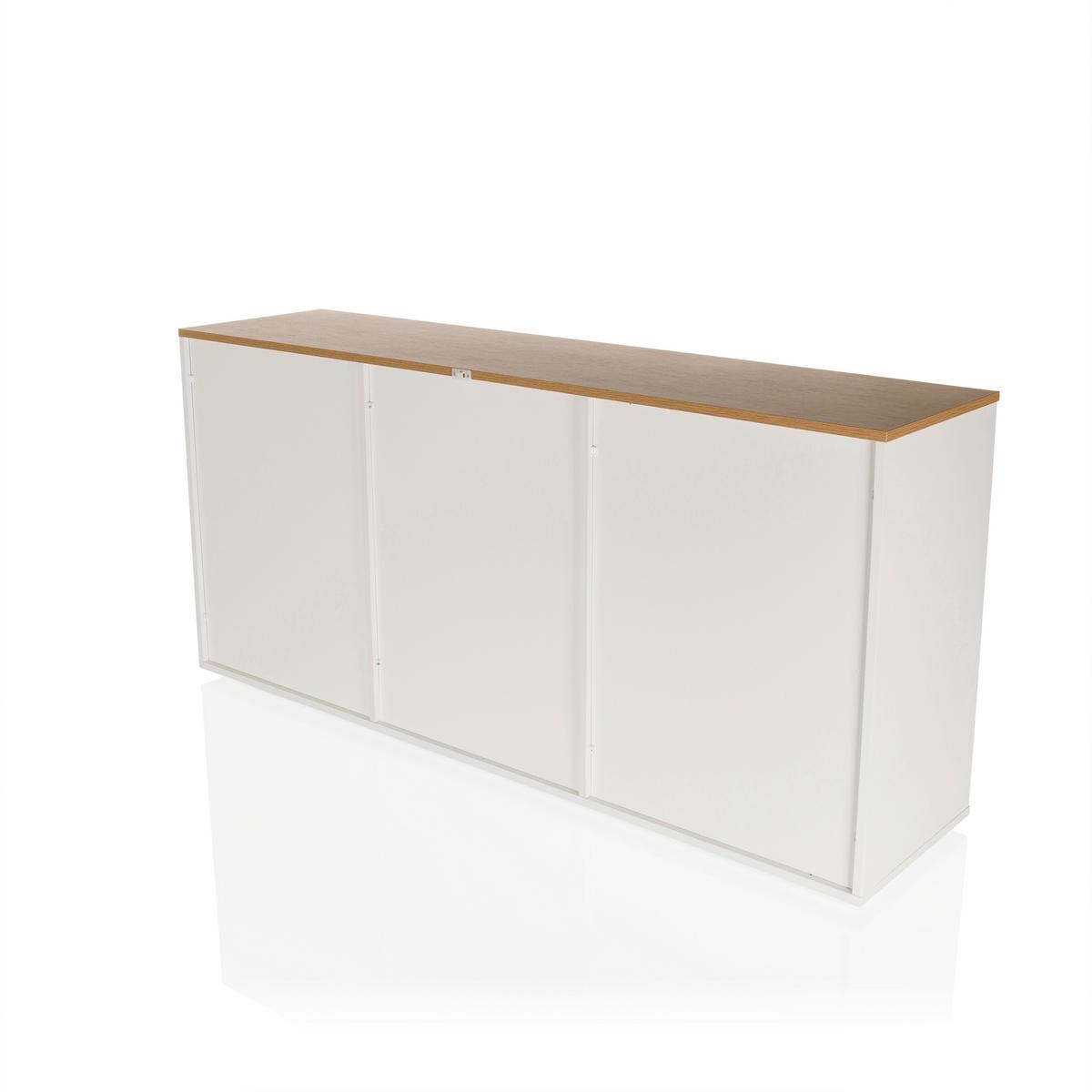 Sideboard Kelo S Weiß/eichefarben B: 160 Cm - Eichefarben/Weiß, MODERN, Holzwerkstoff (160/76/40cm) - MID.YOU