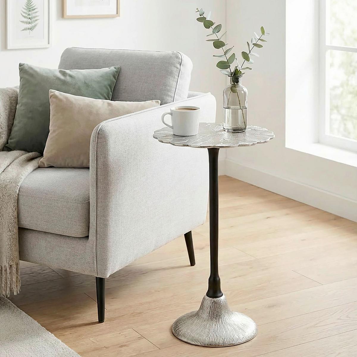 Beistelltisch Silberfarben B: 29 cm - Silberfarben, Design, Metall (29/54/29cm) - Livetastic