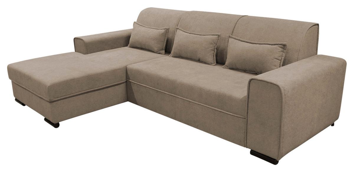 Ecksofa Classic Taupe 175x270 cm - Taupe/Schwarz, Design, Textil (175/270cm) - MID.YOU
