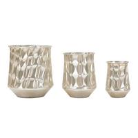 Vase Silver Set 3 Pcs Silberfarben B: 35 Cm - Silberfarben, Basics, Metall (35/38,5/35cm)