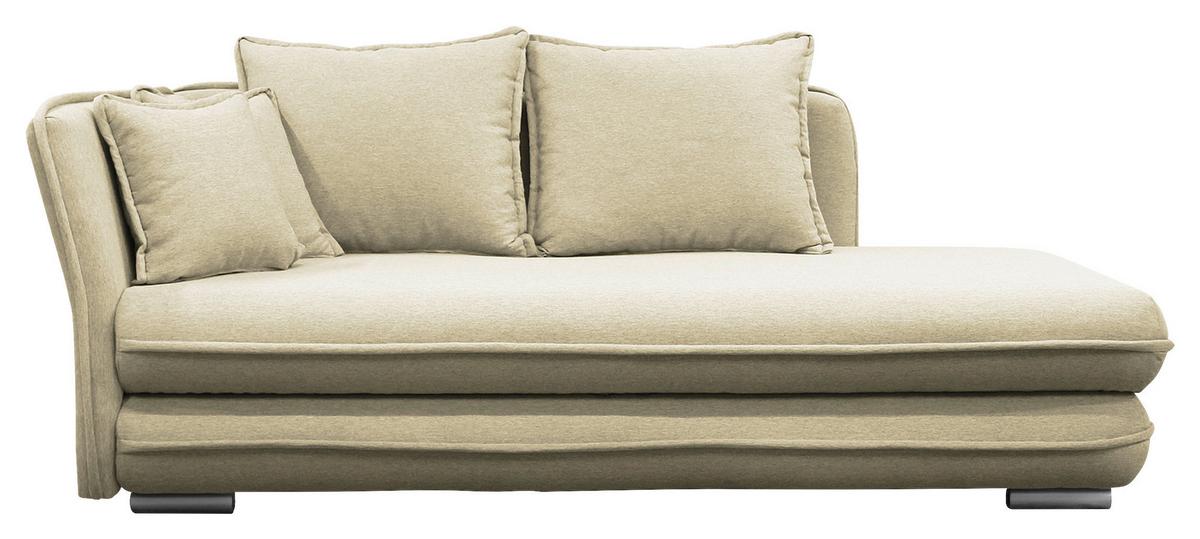 Relaxliege Latte L: 107 Cm Creme Mit Bettkasten - Silberfarben/Creme, Design, Textil (107/84/99/224cm) - MID.YOU