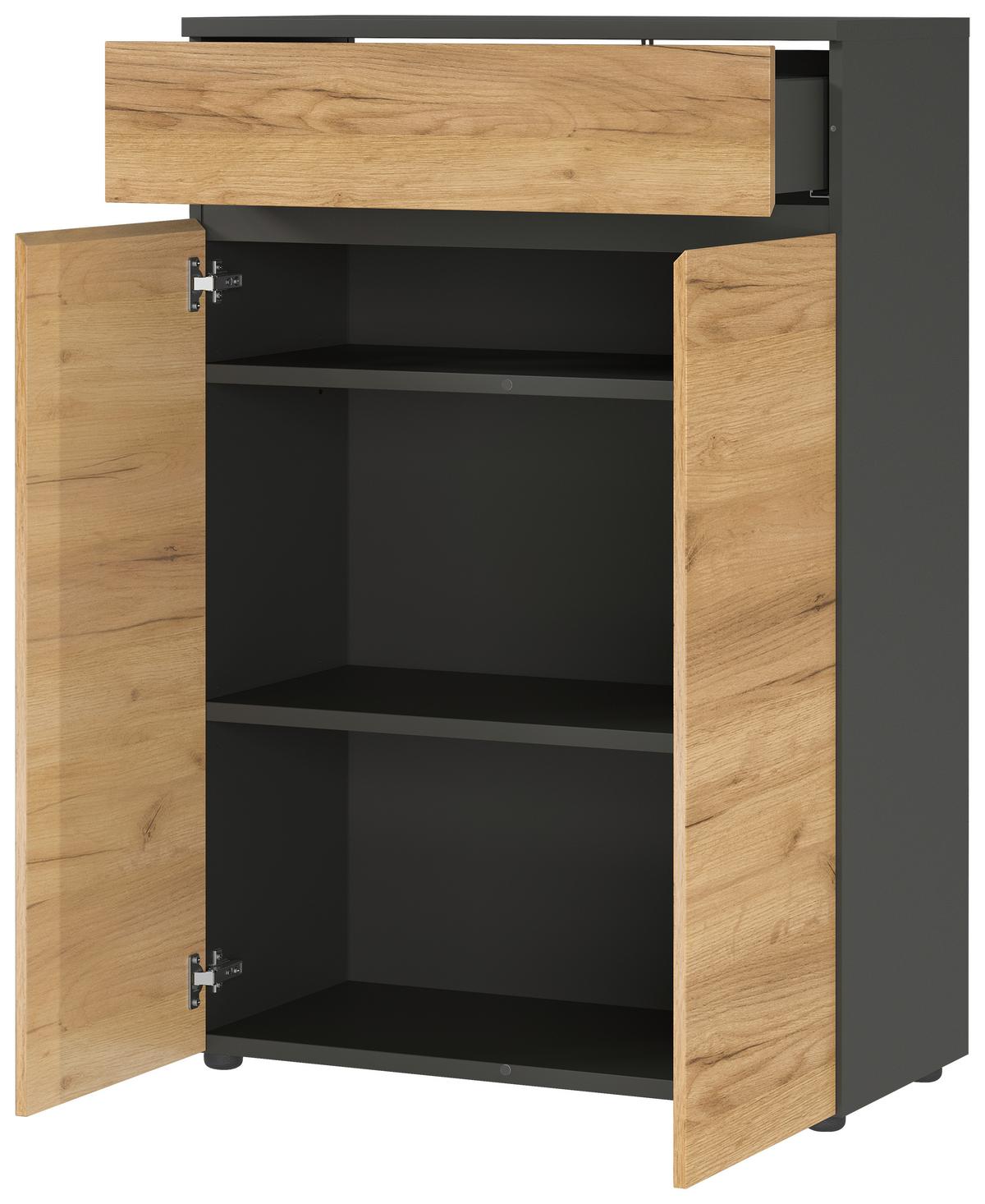 Aktenschrank Lissabon Eichefarben B: 80 cm - Eichefarben/Graphitfarben, MODERN, Holzwerkstoff (80/120/40cm) - Germania
