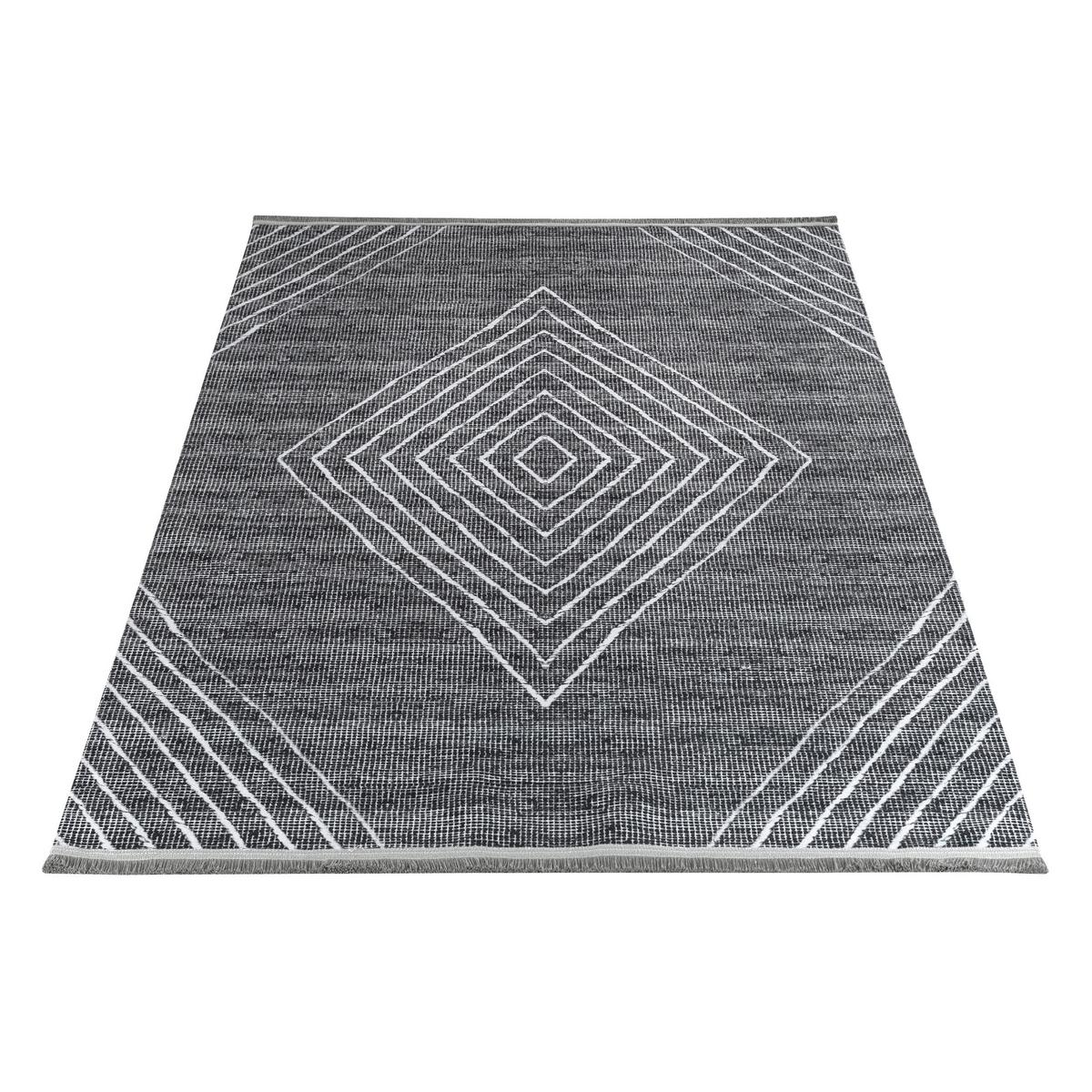 Webteppich Anthrazit/grau Fabius 120x170 Cm - Anthrazit/Grau, Natur, Textil (120/170cm)