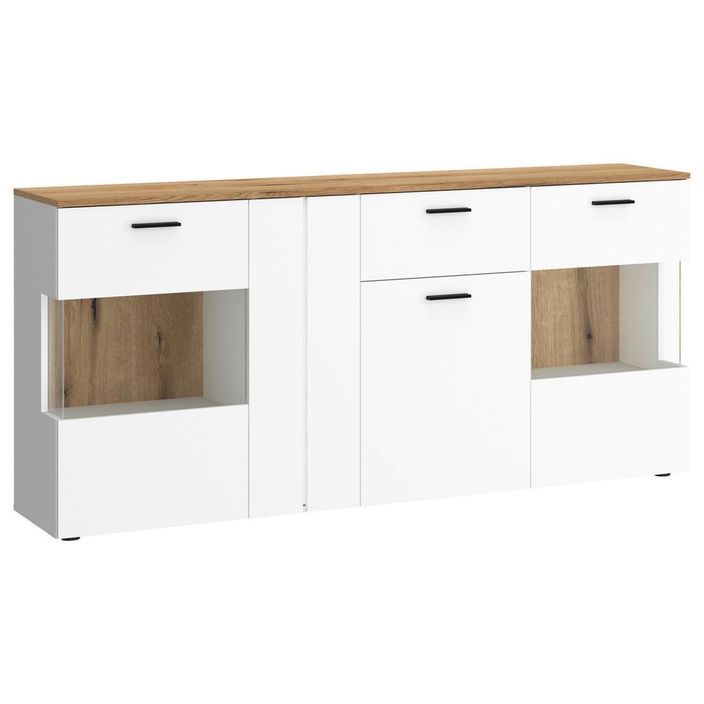 Sideboard Dalano Weiß/Eichefarben B: 173,5 cm