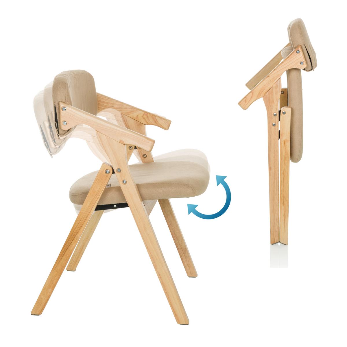 Armlehnstuhl Scandio - Beige, Basics, Holz/Textil (53/79/55cm) - MID.YOU